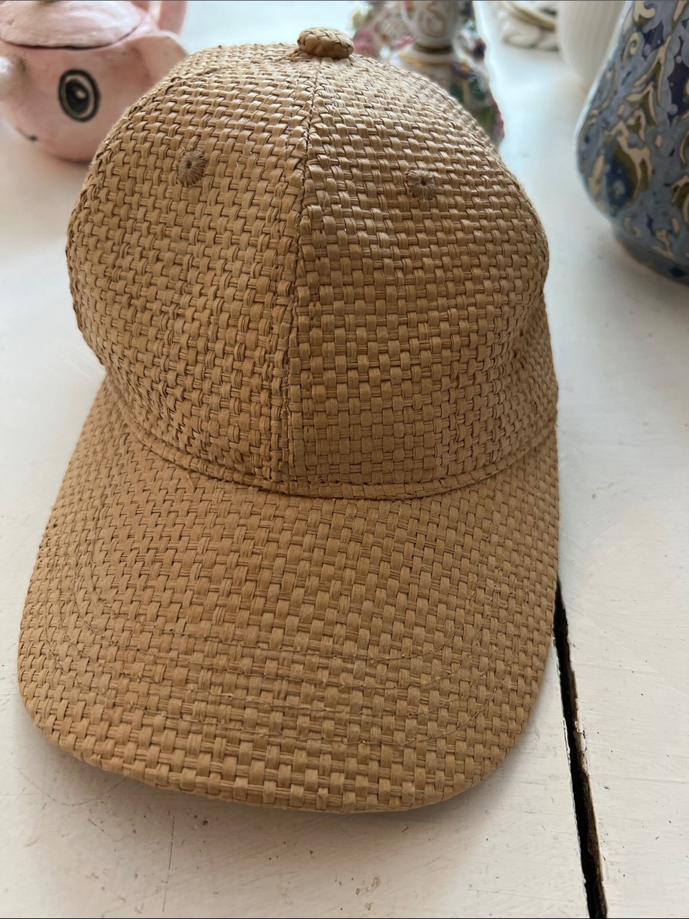 Woven Straw Baseball Cap - Natural Tan
Wyeth